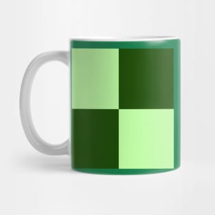 Pine and Mint Green Checkerboard pattern Mug